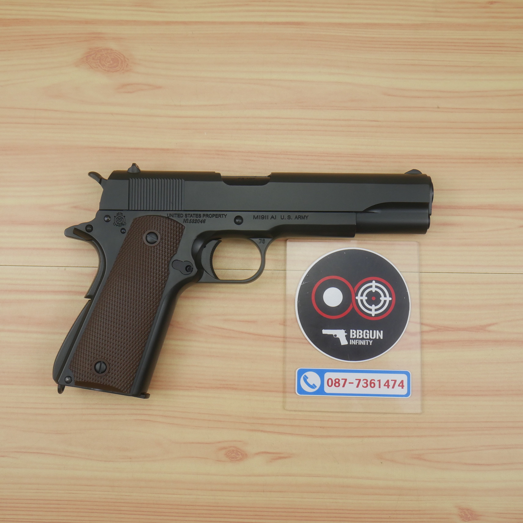 ปืนบีบีกันอัดแก๊ส T8 SP System M1911A1 Government มาร์คกิ้งร่องลึก ครบทั้งกระบอก BB GUN