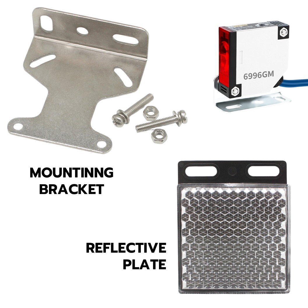 E3JK-R4M1 โฟโต้เซนเซอร์สวิทช์ 12-24VDC ระยะตรวจจับ 4 เมตร Photoelectric switch Mirror Reflection Sensor โฟโต้สวิทช์ โฟโต้เซนเซอร์ DC 12-24V