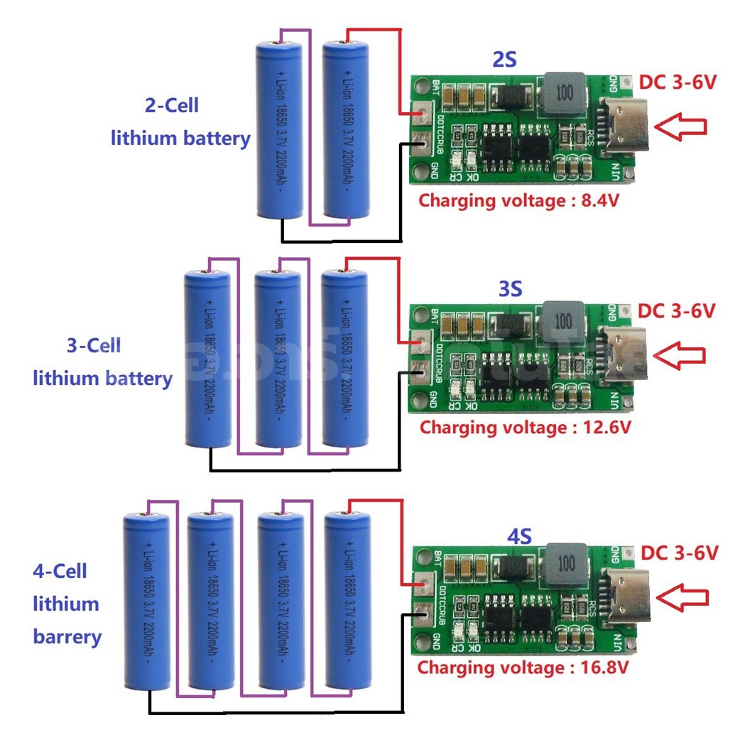 CM640-T 4S 2A โมดูลชาร์จแบตเตอรี่ Type C แบบเทอมินอล Lithium-ion Battery Charging Board USB Type-C แบตเตอรี่ลิเธียม 4-Cell with Terminal