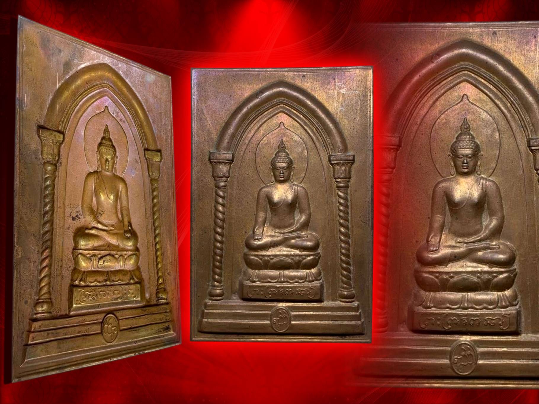 แผ่นปั้มพระพระไพรีพินาศ วัดบวรนิเวศวิหาร ปี 2539 เนื้อทองแดง กว้าง 4.5 นิ้ว สูง 7 นิ้ว