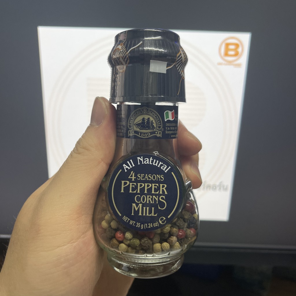 โดรกีเลีย & อลิเมนทารี่ 4 ซีซั่น เปปปอร์คอร์น 35 กรัม Drogheria & Alimentari 4 Seasons Peppers Corns Mill 35 g.