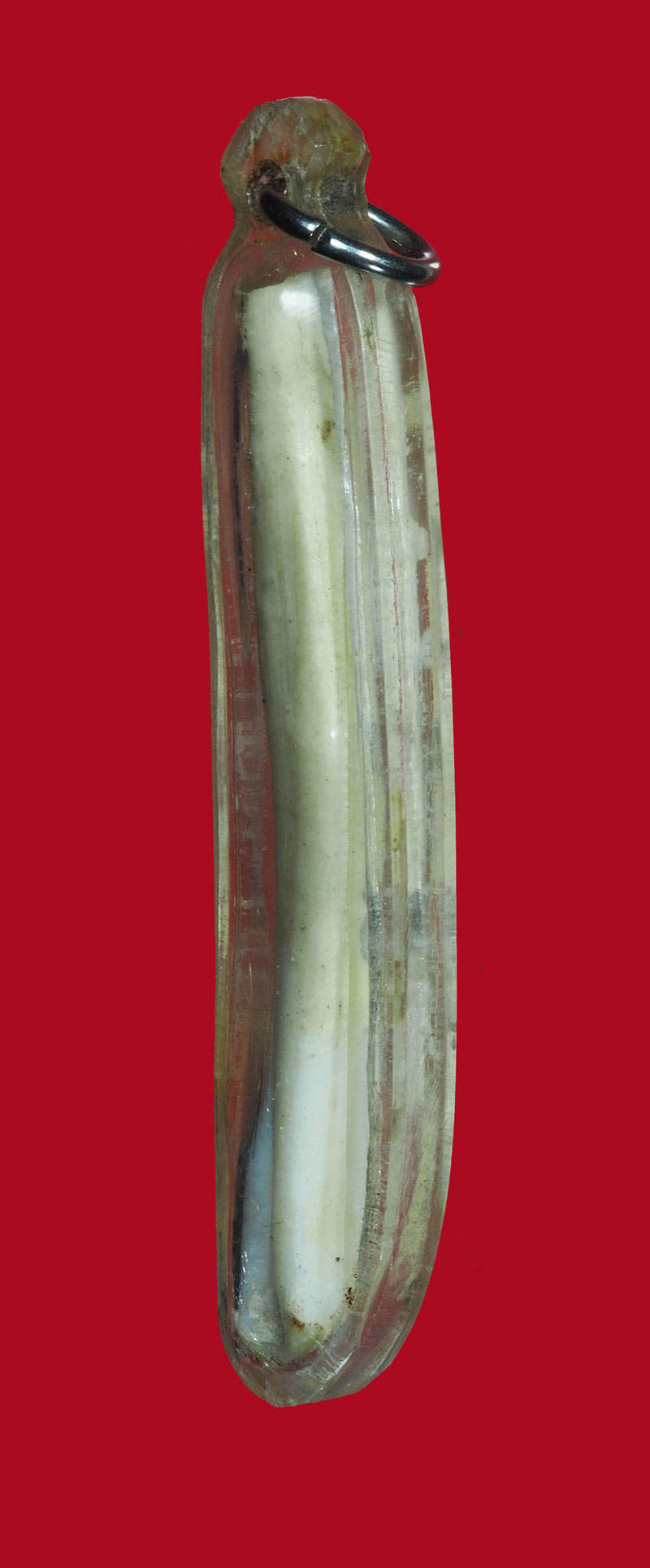 *30665 กระดูกห่าน จารด้วยปากกาสีบรอนซ์ เงิน เลี่ยมพลาสติกเก่าพอมีอายุ ไม่ทราบที่ 12