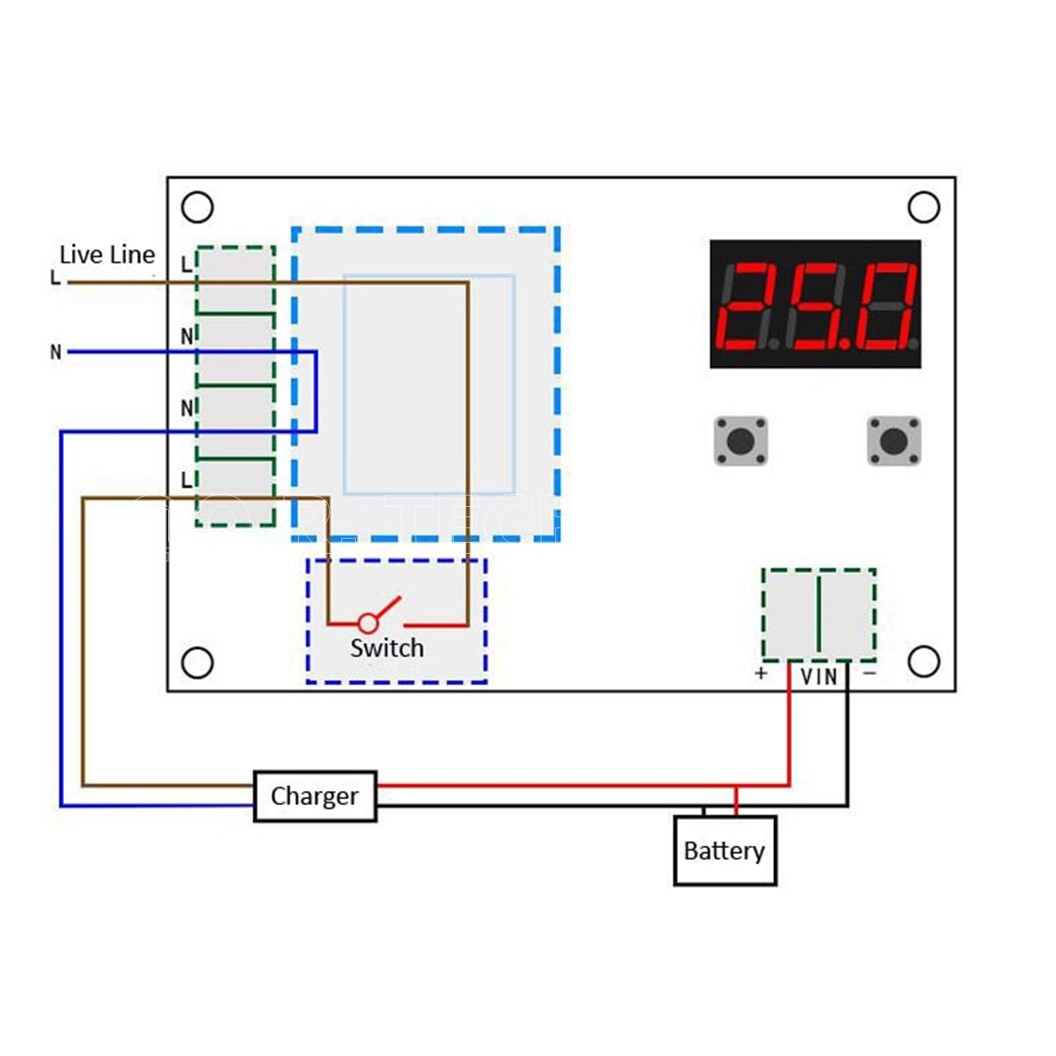 (1ชิ้น) AA310 โมดูลควบคุมการชาร์จแบตเตอรี่ลิเธียม โมดูลต่ำต่อเต็มตัด 220VAC เป็น 3.7-120VDC XH-M602(HCW-M633) Digital Control Battery Lithium Battery Charging Control Module Input 220VAC to 3.7-120VDC