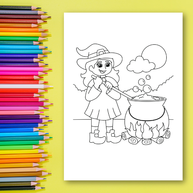 สมุดระบายสีฮาโลวีน Happy Halloween Coloring Book