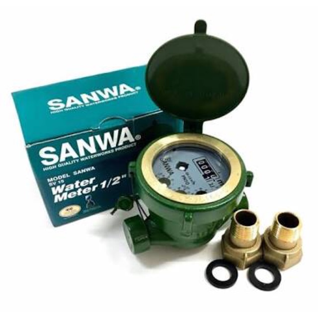 มิเตอร์น้ำ SANWA 1/2" มาตรวัตน้ำ (กล่อง:1 ตัว)(ราคารวมแวท) อุปกรณ์ระบบประปา {รหัสสินค้า2604743901}