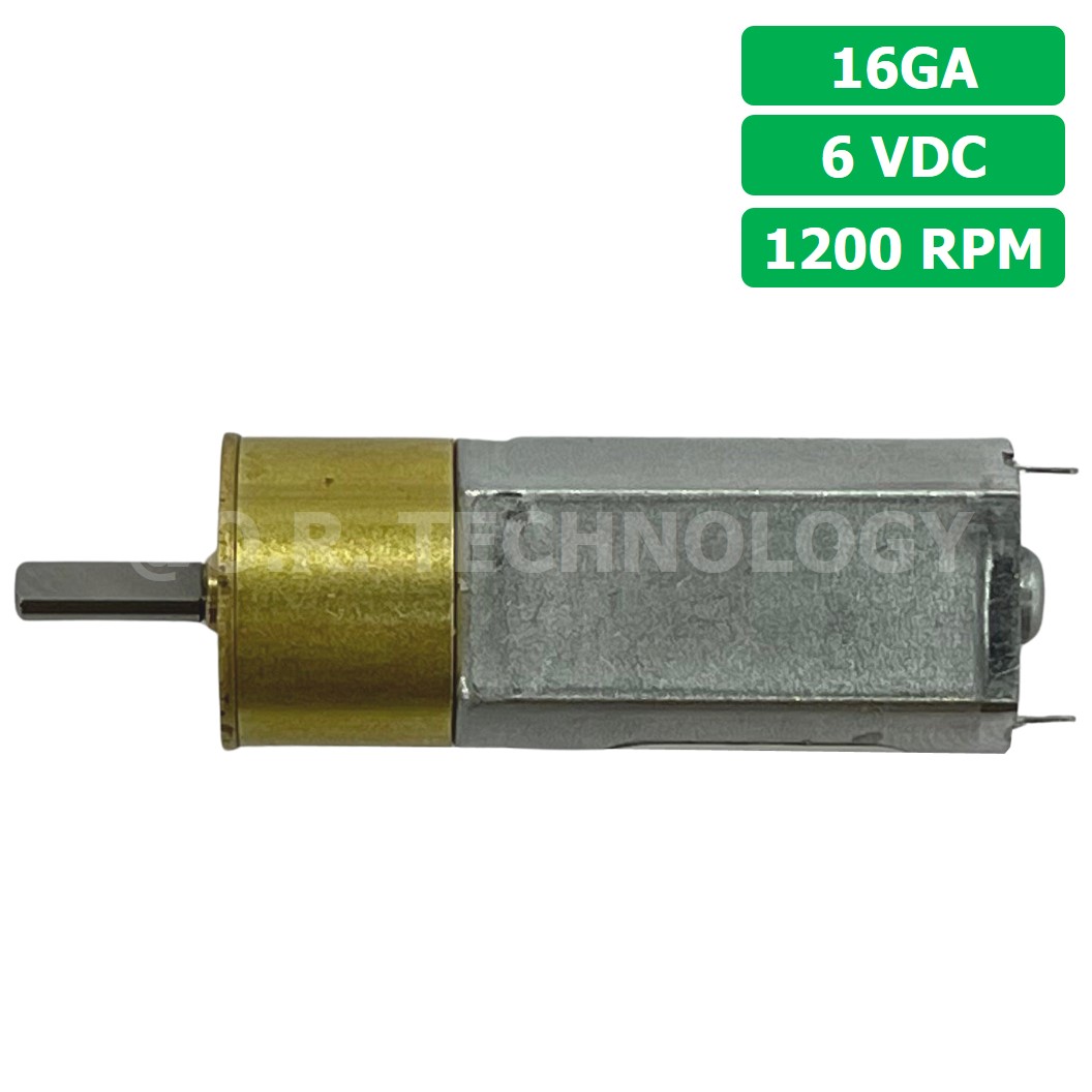(1ชิ้น) 16GA 6VDC 1200RPM มอเตอร์ มอเตอร์เกียร์ Gear Motor DC 16GA แกนขนาด 3mm D Shaft มอเตอร์ทดเฟือง มอเตอร์รถ