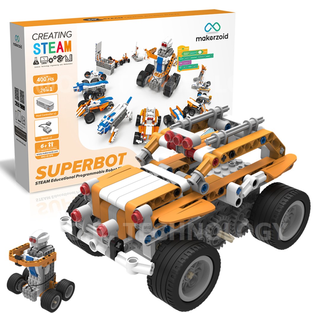 Makerzoid MKZ-ID-SPB SUPERBOT STEAM Educational Programmable Robot Kit ชุดเรียนรู้ ตัวต่อ เสริมทักษะ หุ่นยนต์ โรบอท Coding kit ส่งเสริมการเรียนรู้