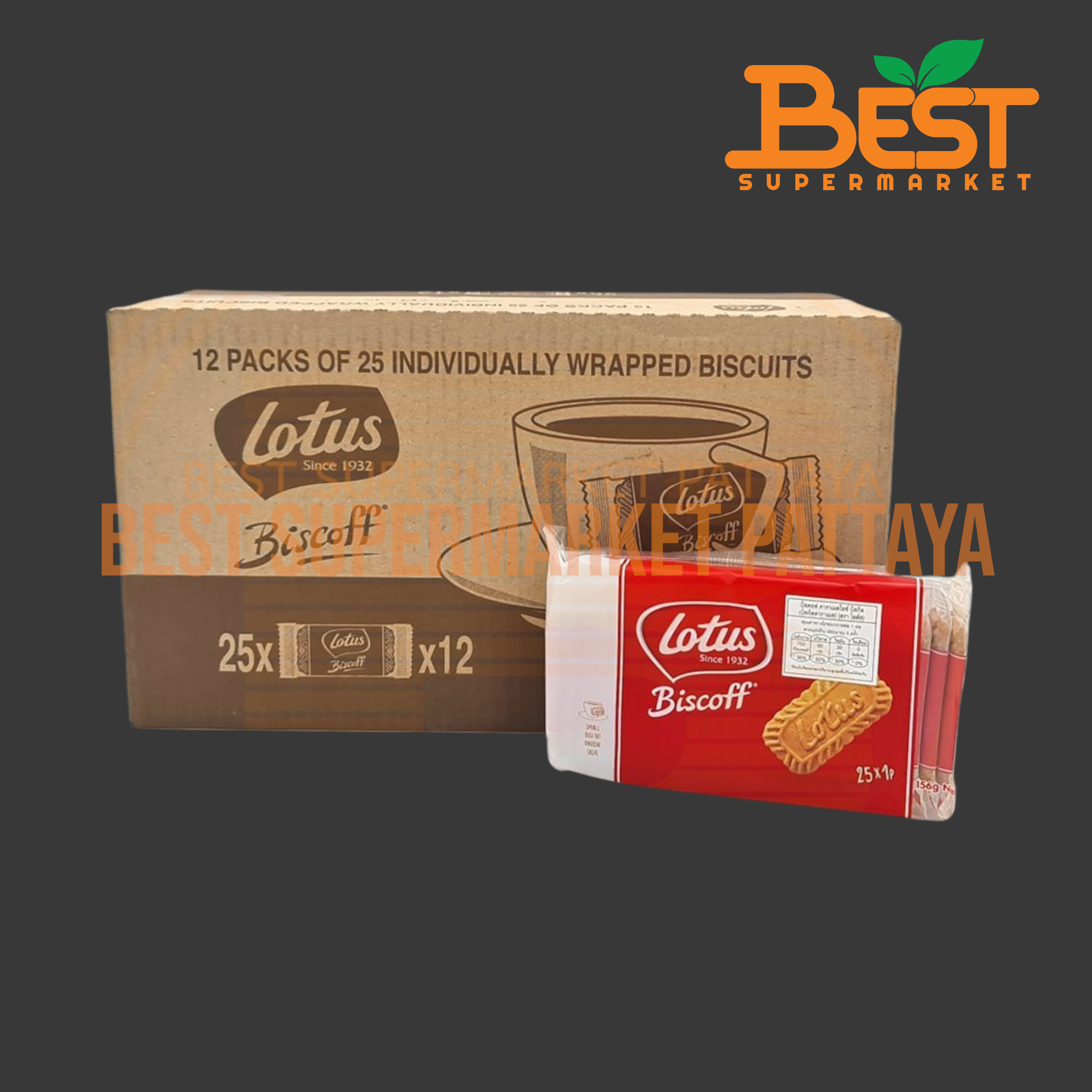 [12 ห่อ] โลตัส บิสคอฟ คาราเมลไลซ์ บิสกิต 156 กรัม บิสกิตคาราเมล [12 Packs] Lotus Biscoff Caramelised Biscuit 156 g.