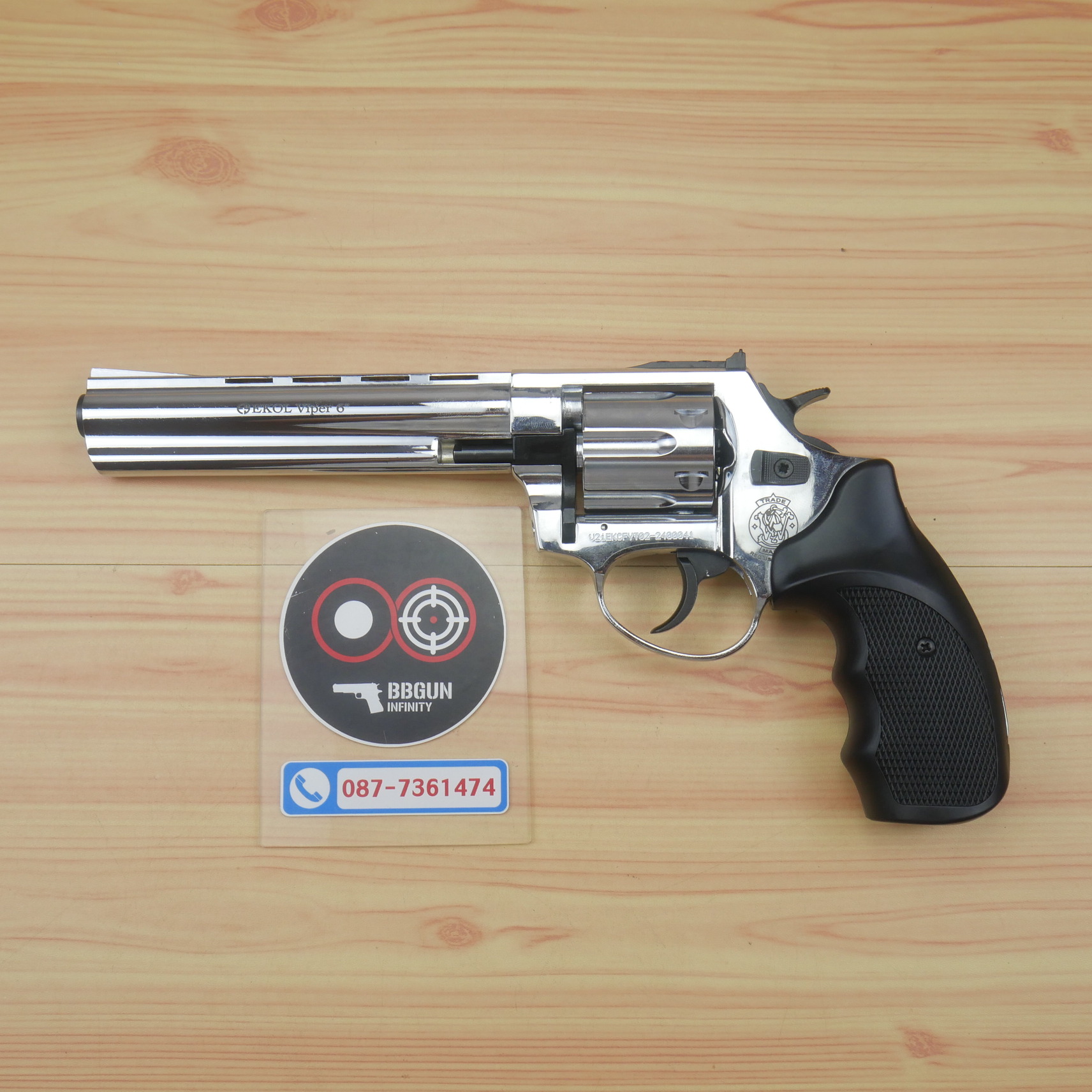 แบลงค์กันลูกโม่ Ekol Viper 6 นิ้ว สีเงินเงา Revolver 6" Blank Gun