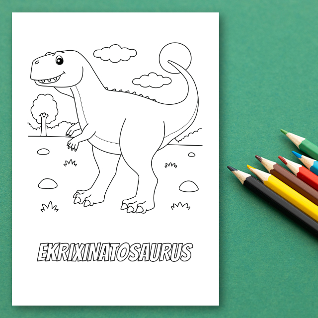 สมุดระบายสีไดโนเสาร์ Dinosaur Coloring Book