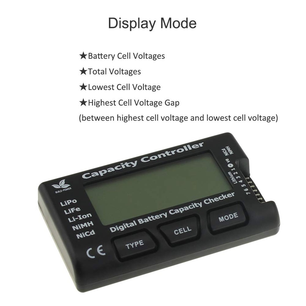 Cellmeter-7 เครื่องวัดแบตเตอรี่ Digital Battery Capacity Voltage Checker RC Cell Meter LiPo LiFe Li-ion NiMH เครื่องวัดความจุแบตเตอรี่