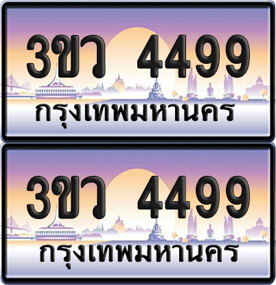 ทะเบียนรถ 4499 ป้ายประมูล - 3ขว 4499 พร้อมส่งมอบ (เลขสวย)