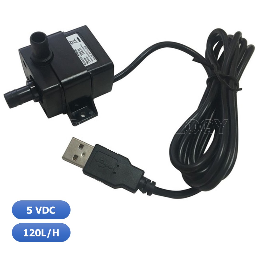 (1ชิ้น) NC495 ปั้มน้ำ ขนาดเล็ก ชนิดเงียบพิเศษ AD20P-0510A Ultra-Quiet DC5V Brushless Submersible Water Pump with Cable 1.5M, 120L/H