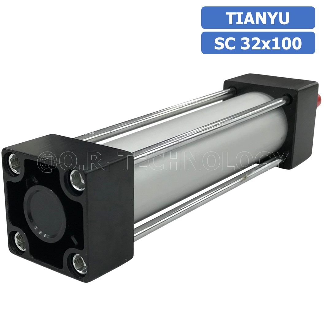 (1ชิ้น) SC 32x100 กระบอกลม รุ่นมาตรฐาน กระบอกลม 4 เสา Standard Cylinder Air Pneumatic แบบสี่เสา