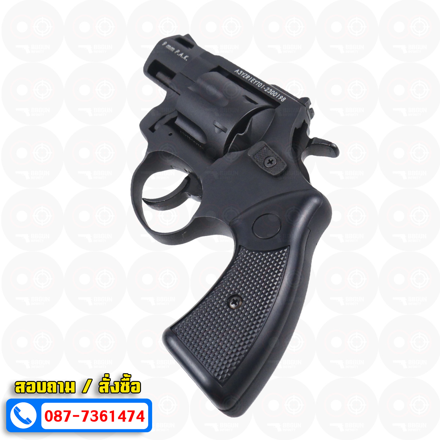 BLANK GUN ZORAKI รุ่น R2-T 2" แบลงค์กันลูกโม่ 2 นิ้ว สีดำ (แถมกล่องใส่ปืน)