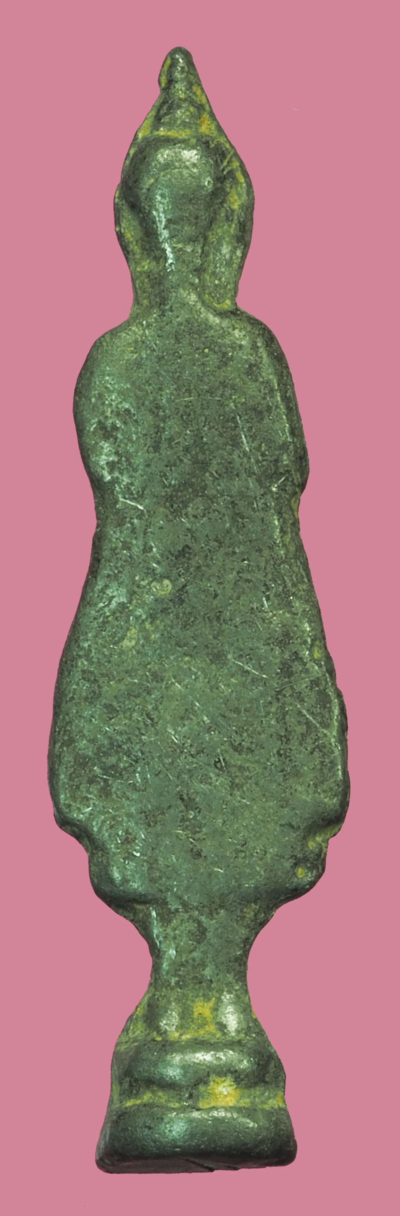 *37940 พระกรุ พระร่วงพิมพ์ยืนปางห้ามสมุทร วัดเลียบ กรุงเทพ เนื้อชิน 13