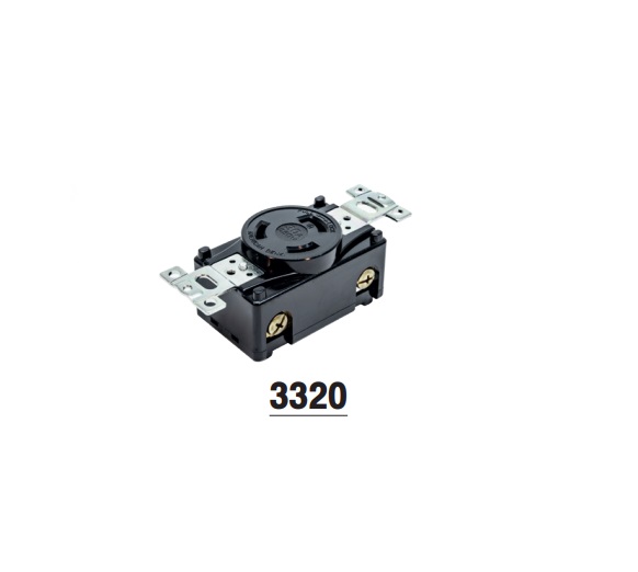 AMERICAN DENKI 3320 ปลั๊กตัวเมียฝังขาล็อก 3P(3P,3W) 30A 250V