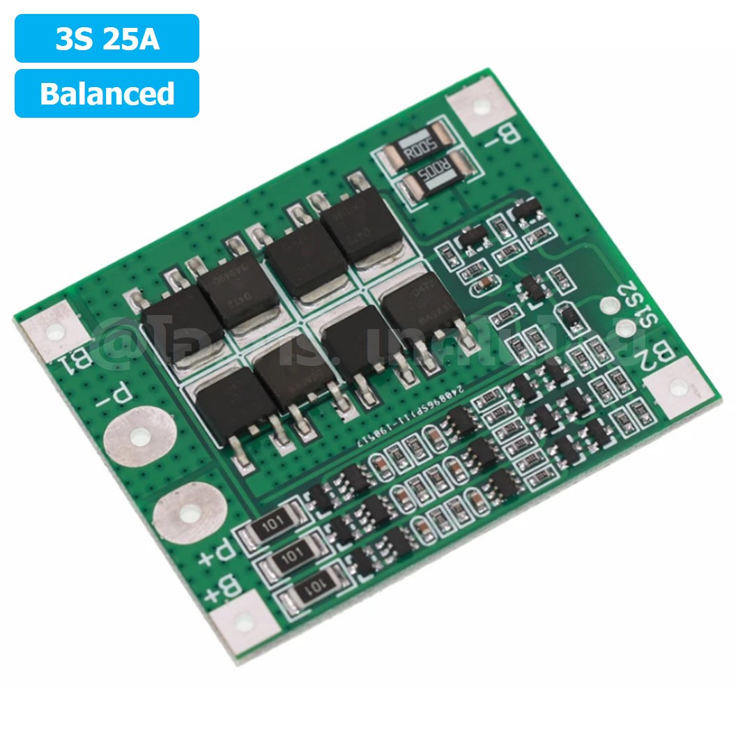 CM632 3S 25A Balanced โมดูลชาร์จแบตเตอรี่ BMS 3-Series 25A 18650 Lithium Battery Protection Module แบตลิเธียม