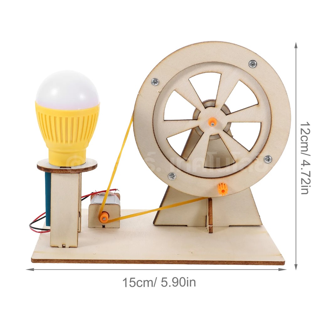 ชุดทดลอง มือหมุนกำเนิดไฟฟ้า ชุดประกอบไม้ Hand Generator Wooden Kit STEM Education ของเล่นเสริมทักษะ เสริมพัฒนาการ