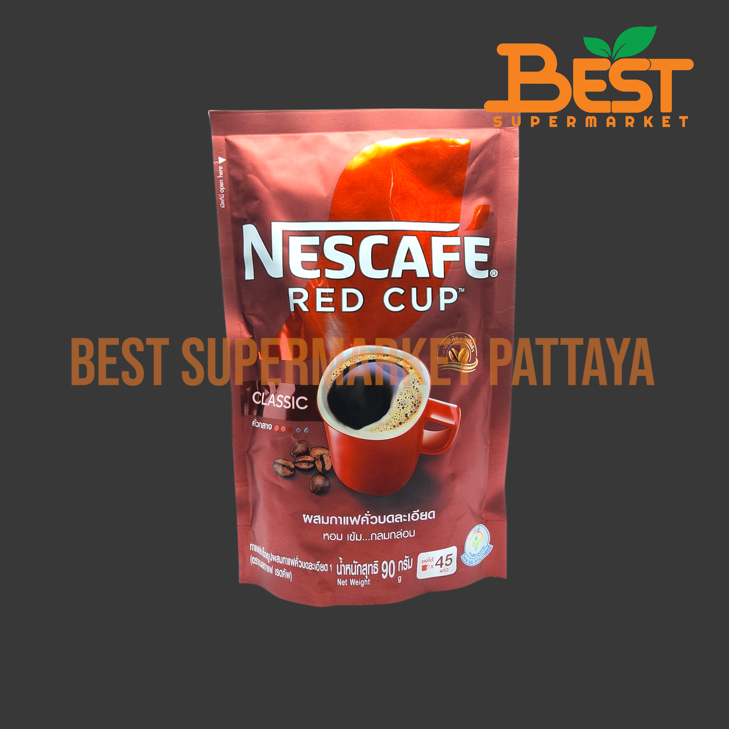 เนสกาแฟ กาแฟสำเร็จรูป ผสมกาแฟคั่วบดละเอียด 80 กรัม Nescafe Red Cup Instant Coffee 90 g.