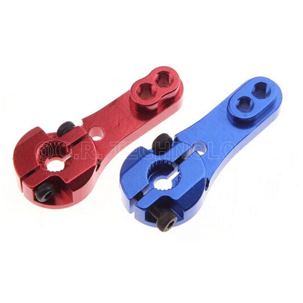 (1ชิ้น) AA169 แขนยึดเซอร์โวมอเตอร์ คละสี CNC Aluminum Servo Motor Arm horn 25T AL Alloy For 1/8 1/10 RC Car Torque Metal Pro EMAX Servo for MG995 MG946R MG996R MG945 S3003 (Random Color)