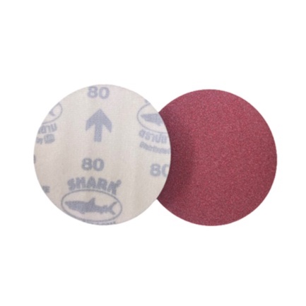 กระดาษทรายกลม หลังสักหลาด(ราคารวมแวท)ตรา ปลาฉลาม Shark เบอร์ 80 ขนาด 4" (100 mm)