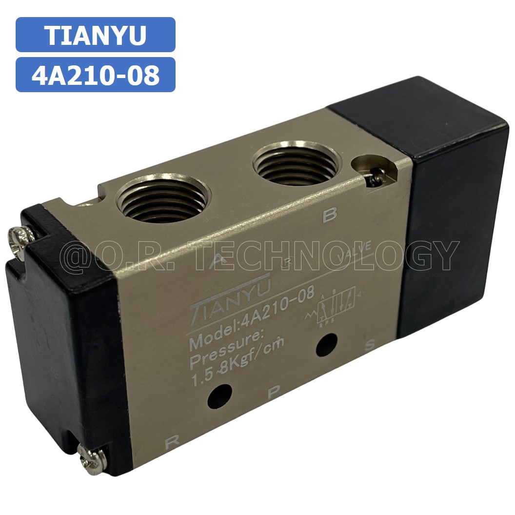 (1ชิ้น) 4A210-08 วาล์วควบคุมด้วยลม 1 ข้าง 5/2 Single Air Control Valve Pneumatic TIANYU