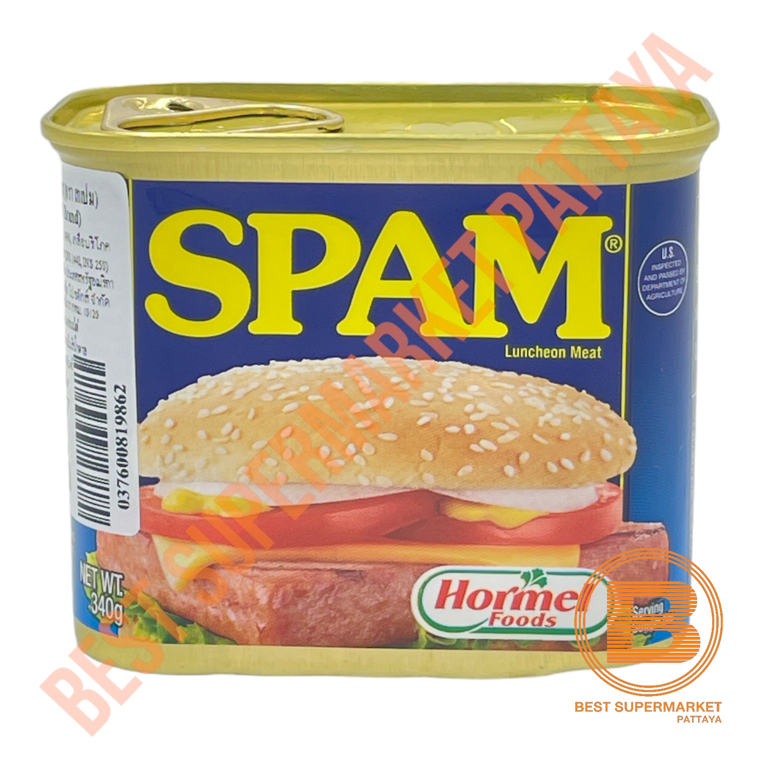 สแปม ลันเชิน มีท เนื้อหมูบดอัดก้อนปรุงรส 340 กรัม Spam Luncheon Meat 340 g.