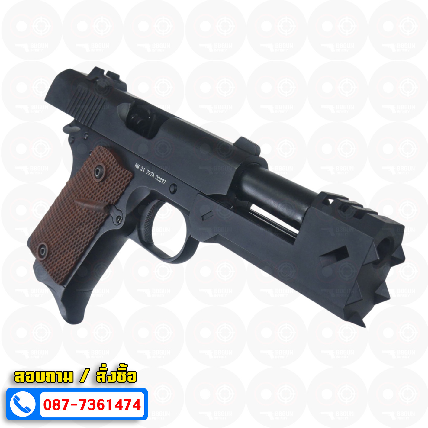 บีบีกันอัดแก๊ส DETONICS .45 Chisato's - Double Bell 797A BB GUN