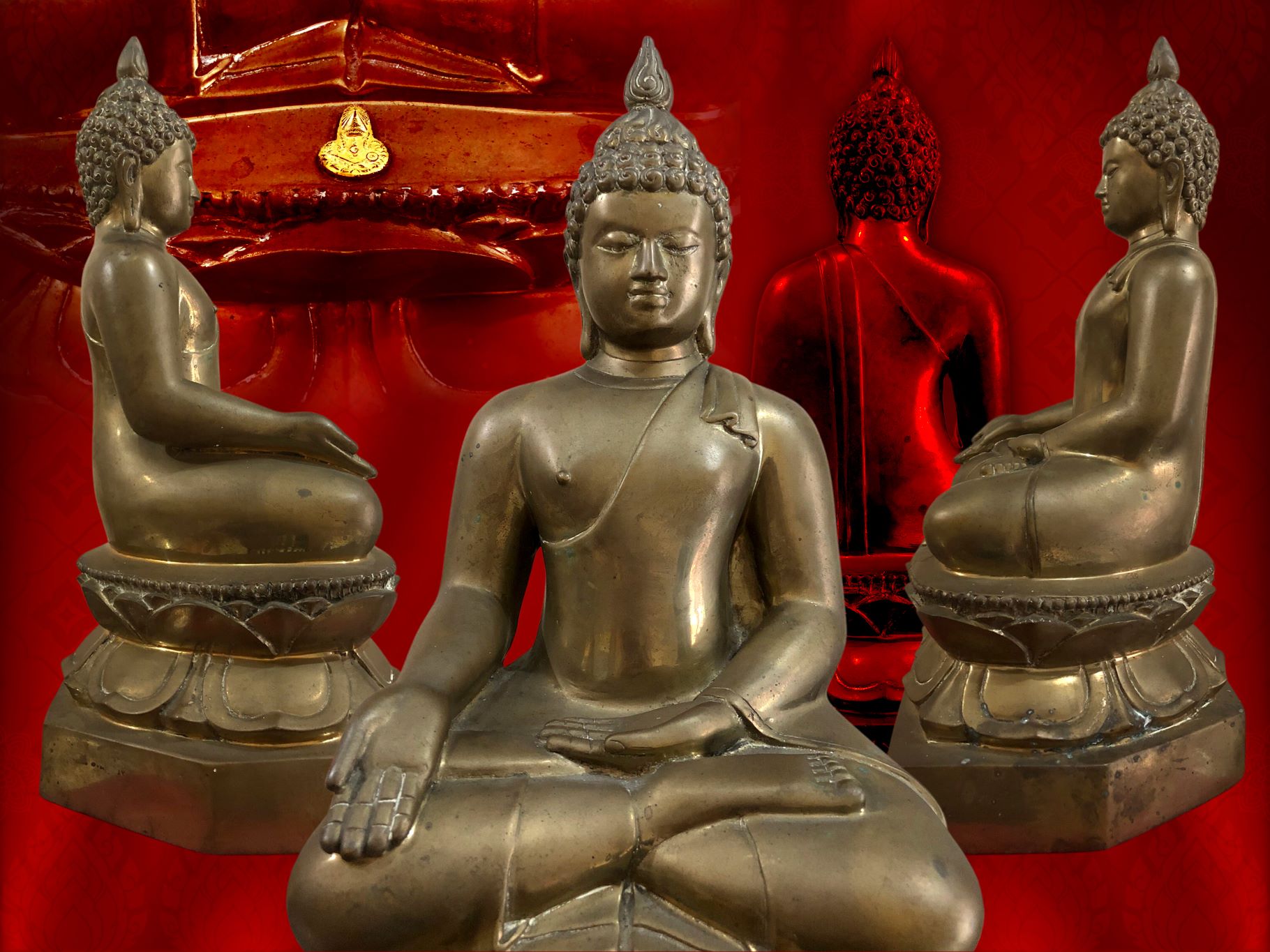 พระบูชาไพรีพินาศ ขนาดหน้าตัก 7 นิ้ว เนื้อทองเหลืองขัดเงา วัดบวรนิเวศวิหาร ปี 2547 สภาพสวยแชมป์ครับ
