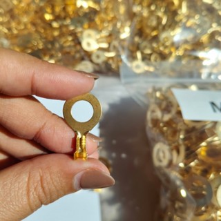 หางปลา ทองเหลือง (วัดรูใน) #เลือกขนาด M4/M5/M8/M10/M12 10ชิ้น/ชุด สายไฟ ตู้คอนโทรล หางปลาทองเหลือง