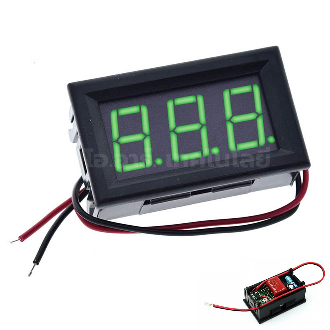 AC561 โวลต์มิเตอร์ กระแสสลับ AC 70-500V แบบ 2สาย ขนาด 0.56นิ้ว 220V AC Digital Display Voltmeter 70-500VAC 0.56" ตัววัดแรงดันไฟฟ้า หน้าจอวัดไฟ Red/Green/Blue สีแดง/สีเขียว/สีน้ำเงิน