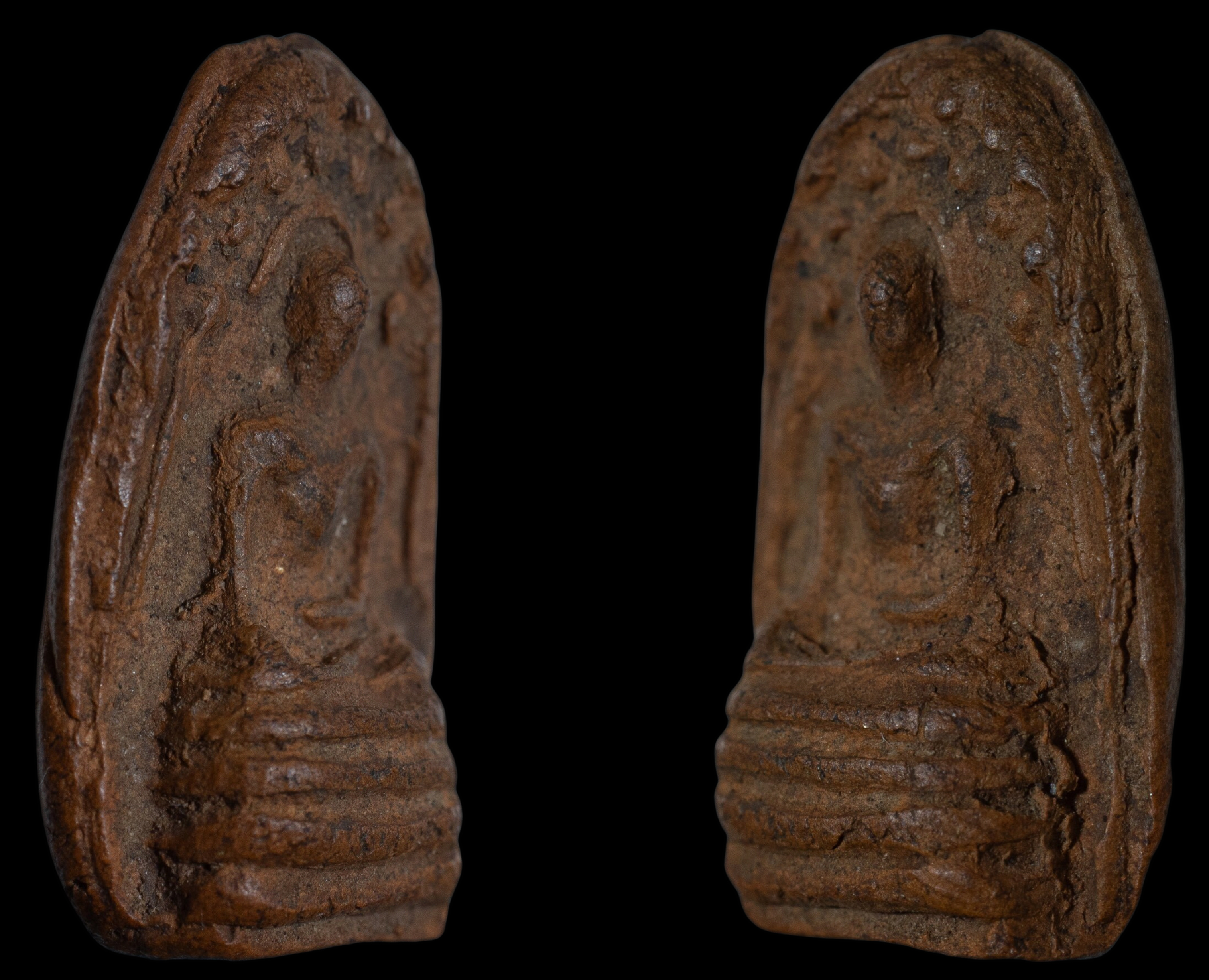 พระเนื้อดินยุคแรกพิมพ์พระคง หลวงพ่อกวย วัดโฆสิตาราม พิมพ์เล็ก ช่วงปี 2500