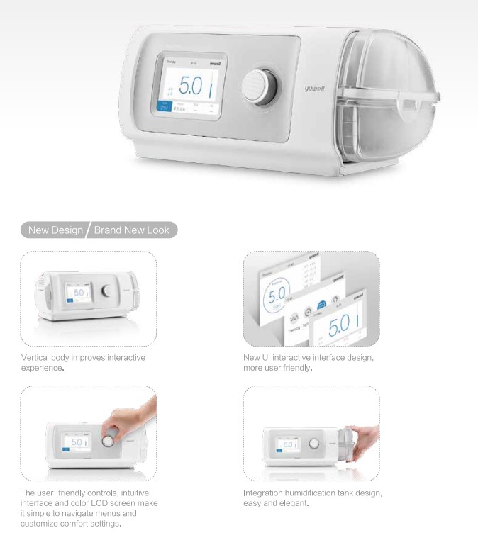 เครื่อง Auto CPAP เครื่องช่วยหายใจความดันบวก ยี่ห้อ Yuwell รุ่น YH-450 (No Wi-Fi)