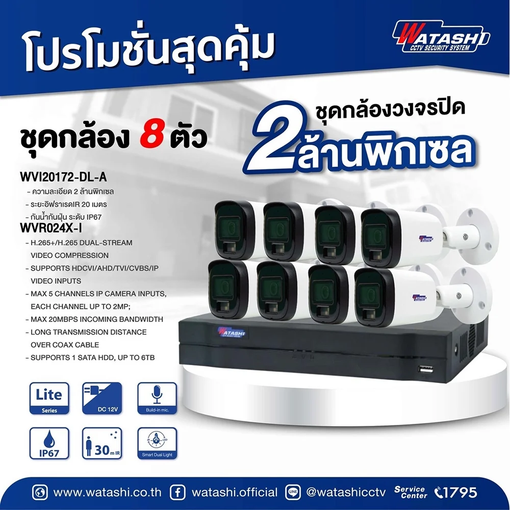 CCTV Set. 8CH. Camera WATASHI#WPM024-1