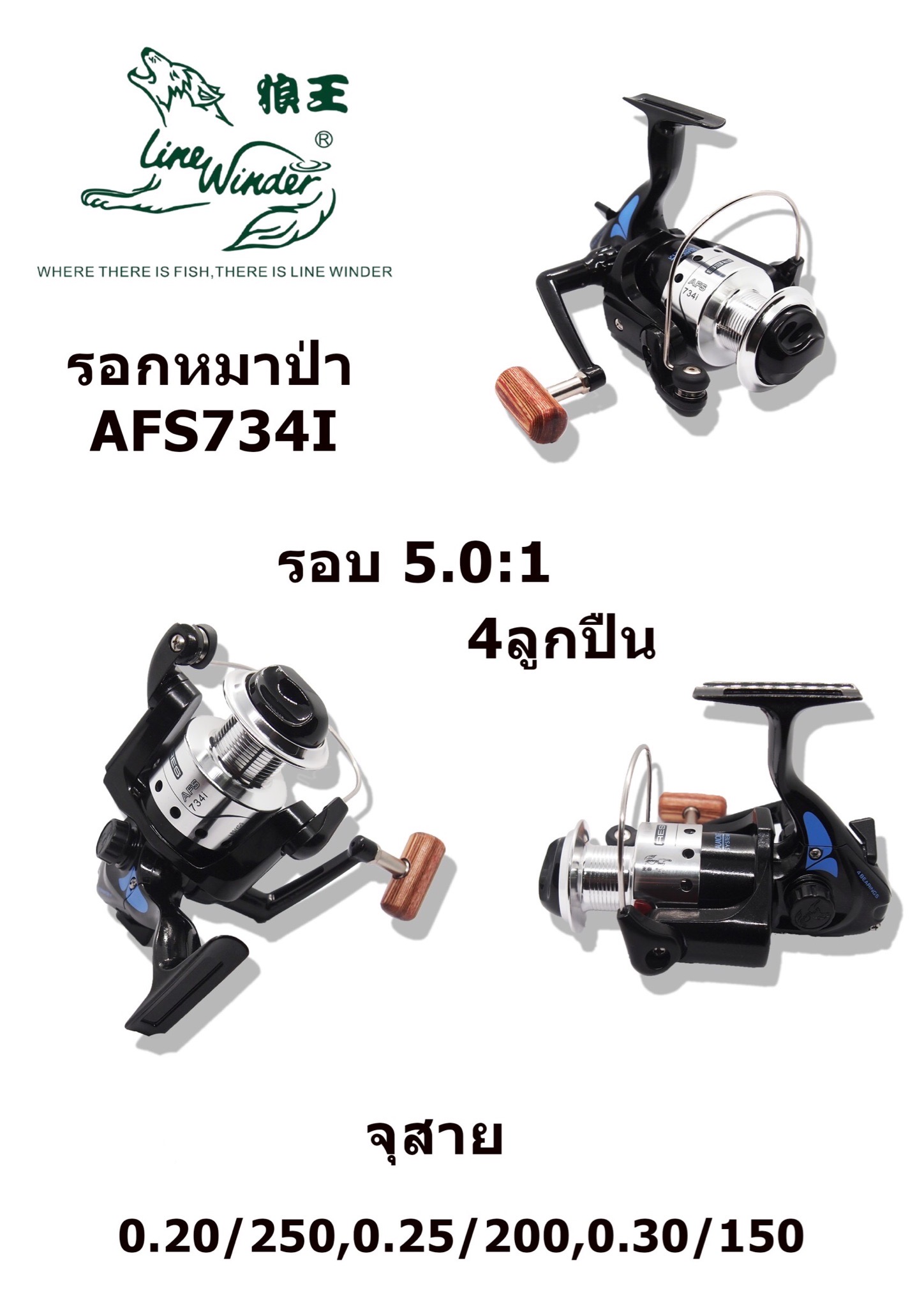 รอกหมาป่า ใช้ไปเถอะทนจริง !! รุ่น AFS ซีรี่ย์ รุ่น AFS835i / AFS734i สีเงิน