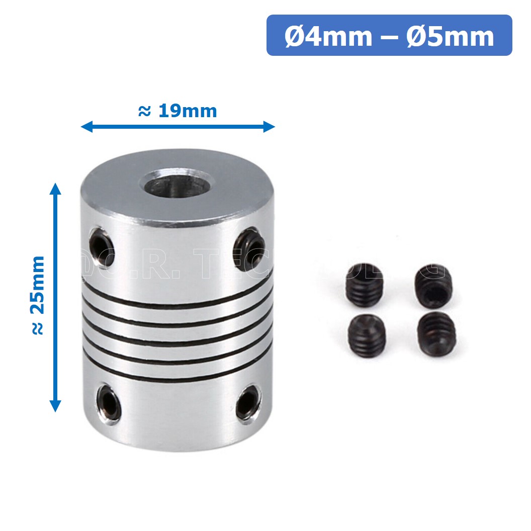 (1ชิ้น) KR459 4-5 คัปปลิ้ง ข้อต่อเพลามอเตอร์ คัปปิ้ง มอเตอร์ ข้อต่อแกนมอเตอร์ Elastic Coupling ขนาดรูเพลา 4mm-5mm