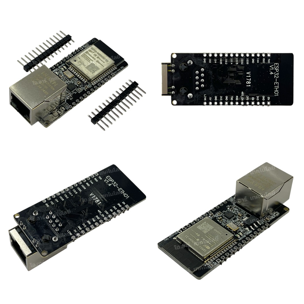 WT32-ETH01 แบบบัดกรี/ไม่บัดกรีขา บอร์ด ESP32 พร้อมช่องเสียบ LAN ESP32 with Ethernet port / WiFi & Bluetooth MCU ESP32 Wireless Module