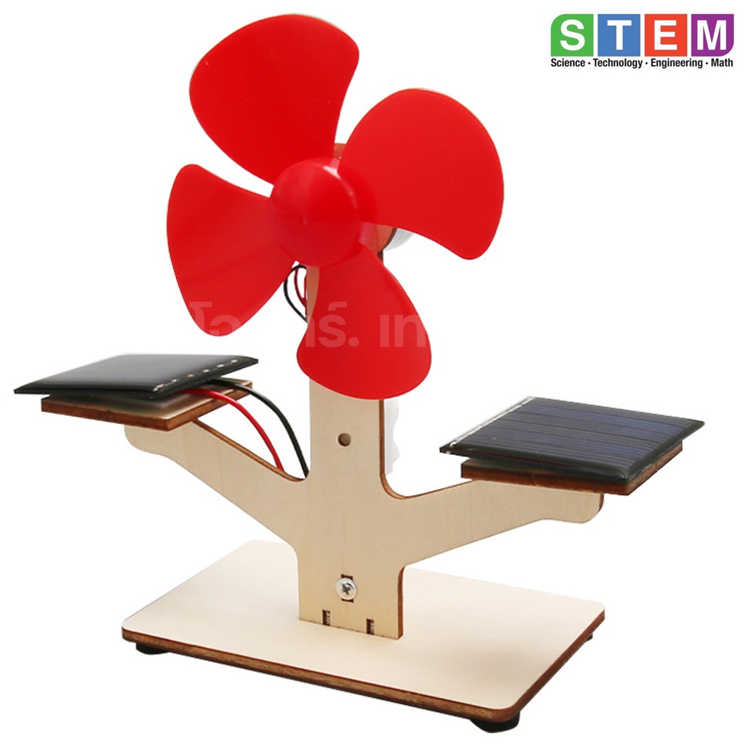 T-M210 ชุดประกอบไม้ กังหันลม พลังงานแสงอาทิตย์ Solar Fan Wooden Kit STEM Education ของเล่นเสริมทักษะ เสริมพัฒนาการ