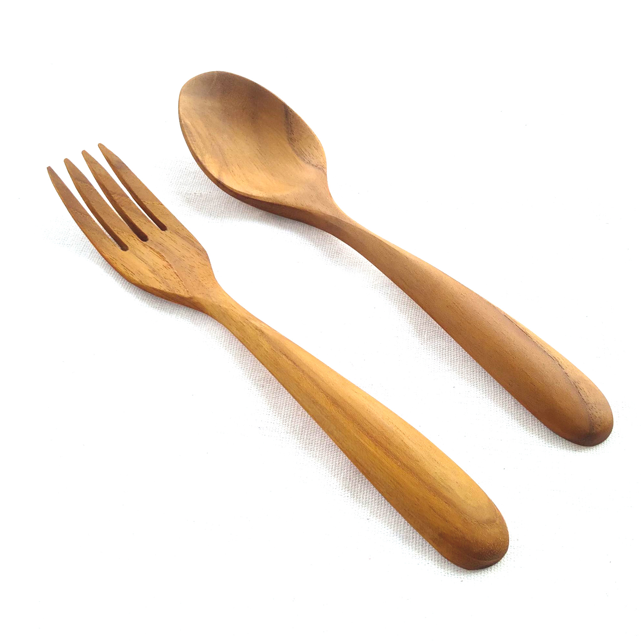 กูปรี ชุดช้อนส้อมไม้สัก ชบา ช้อนทานข้าว KOUPREY Teak Wood Dinning Spoon Fork Set