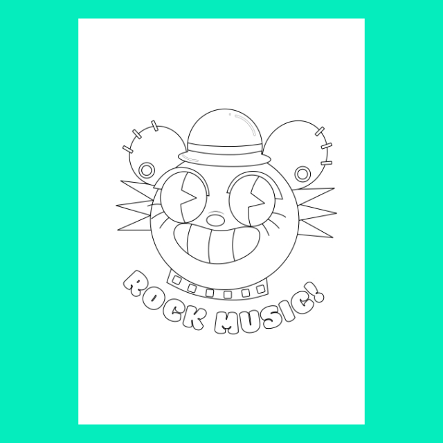 สมุดระบายสีตัวการ์ตูนสุดฮิตเพลง Hip Hop & Rock Music Coloring Book พร้อมคำคมสร้างแรงบันดาลใจ