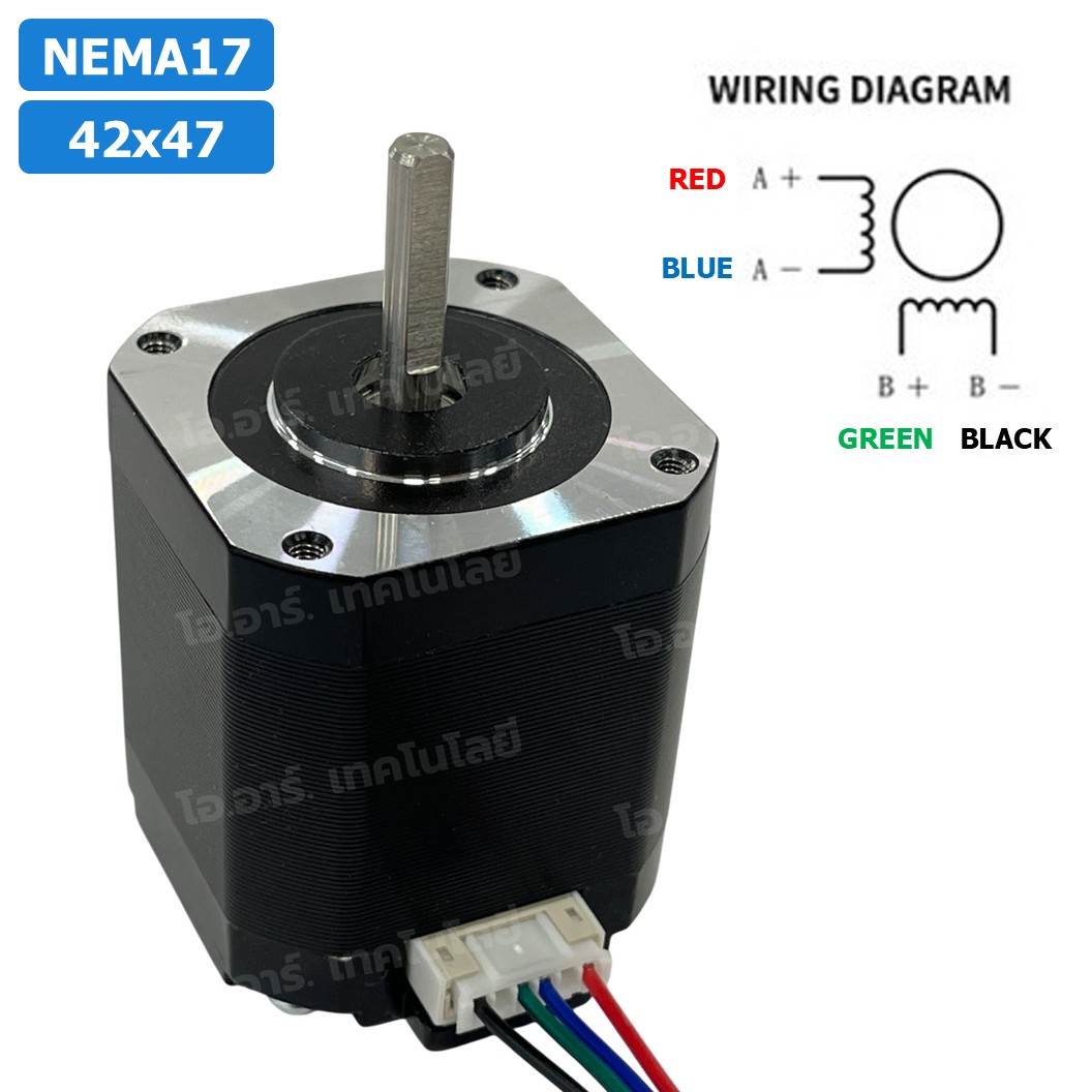 NEMA17 42x47 สเต็ปเปอร์มอเตอร์ พร้อมสาย Stepper Motor NEMA17 with cable 1000mm สเต็ปปิ้งมอเตอร์ Stepping Motor สเตปมอเตอร์ Step motor