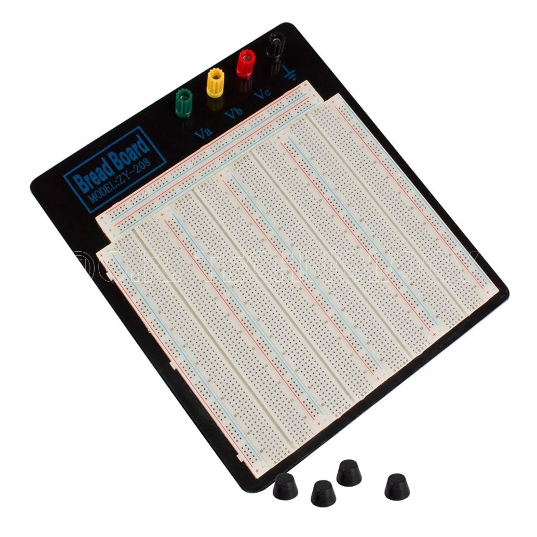 (1ชิ้น) AA074 บอร์ดทดลอง โฟโต้บอร์ด ขนาด 3220 ช่อง ZY-208 3220pts Soldless Breadboard Solderless Breadboard (by 4pcs 830pts MB-102)