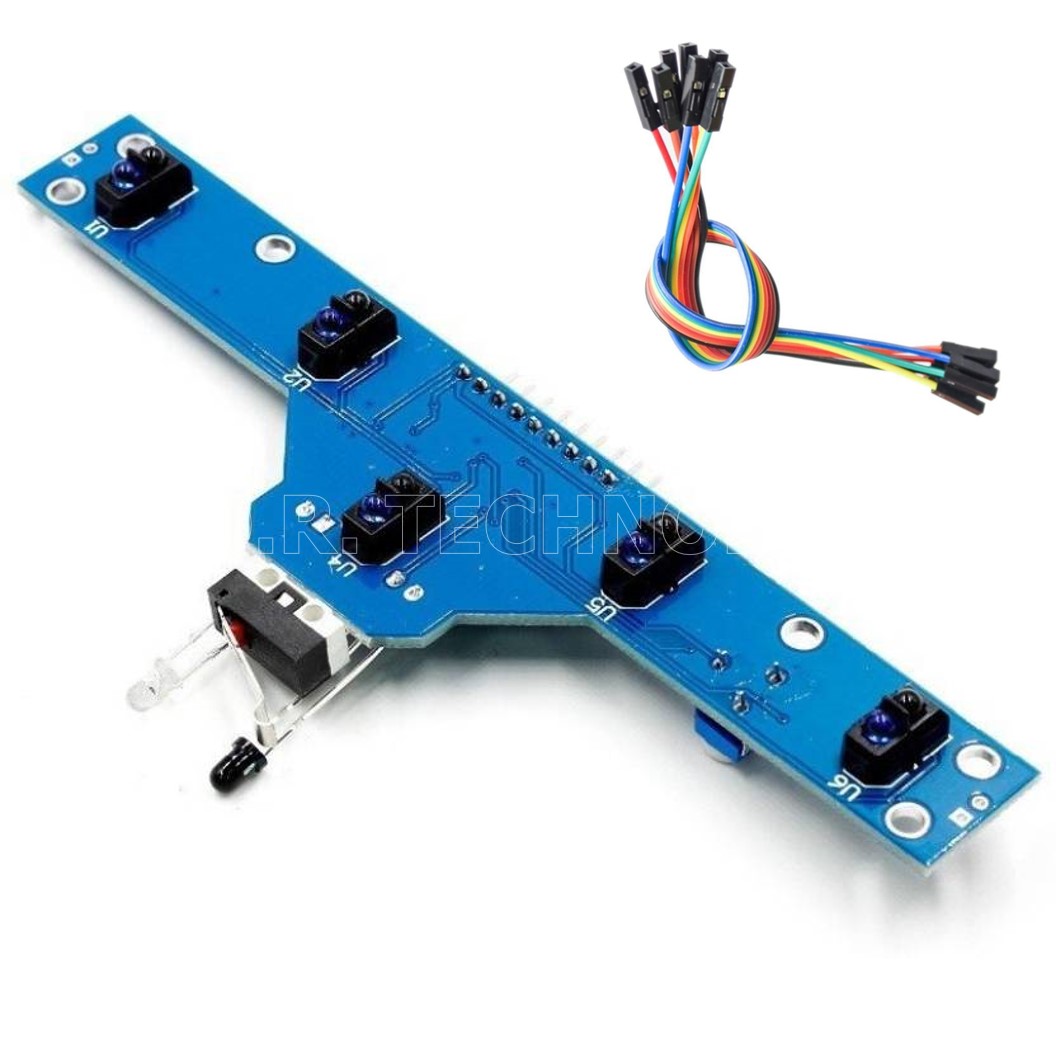 (1ชิ้น) NB021 โมดูล แทรคเส้นสีดำ 5 เซนเซอร์ Five Channel tracing module tracing sensor Line sensor module