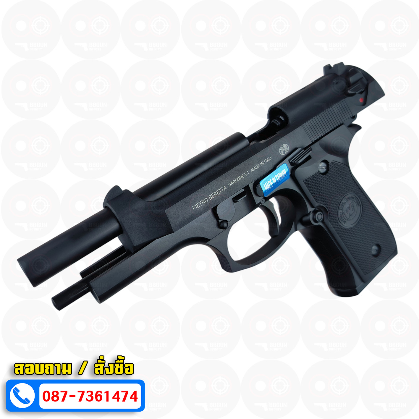 บีบีกันอัดแก๊ส WE Beretta M92FS สีดำ Semi Version GBB (Black) BB GUN