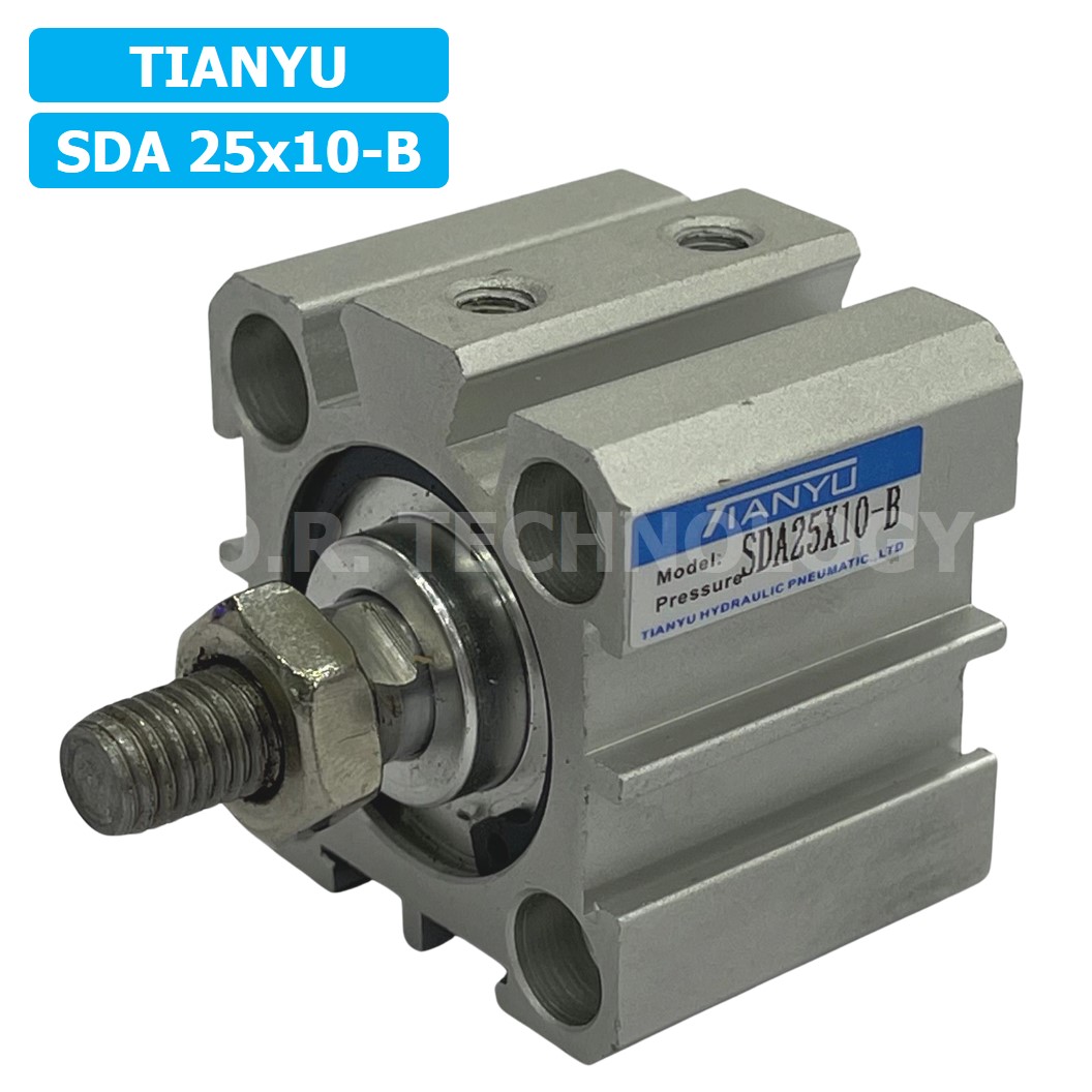 (1ชิ้น) SDA 25x10-B กระบอกลมคอมแพค กระบอกลม รุ่นคอมแพค Compact Air Cylinder SDA Series เกลียวตัวผู้ Male Thread