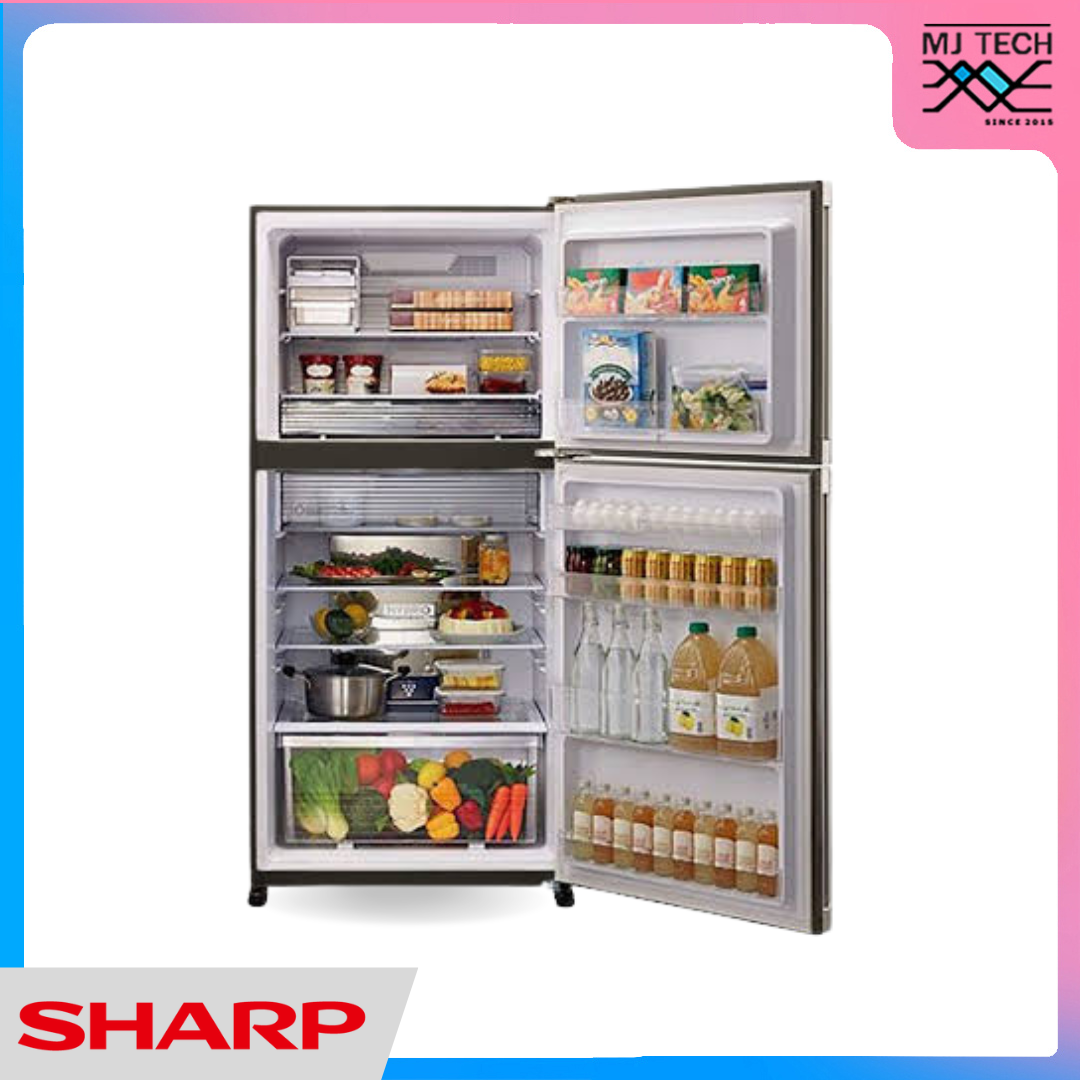 SHARP ตู้เย็น 2 ประตู กระจกดำ Inverter 21.2คิว รุ่น SJ-X600GP-BK
