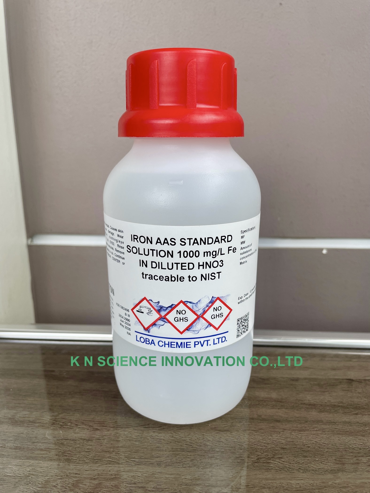 Iron (in diluted HNO3), 1,000 mg/l, AAS standard, NIST Traceable ,500 ml , Loba A170N00500