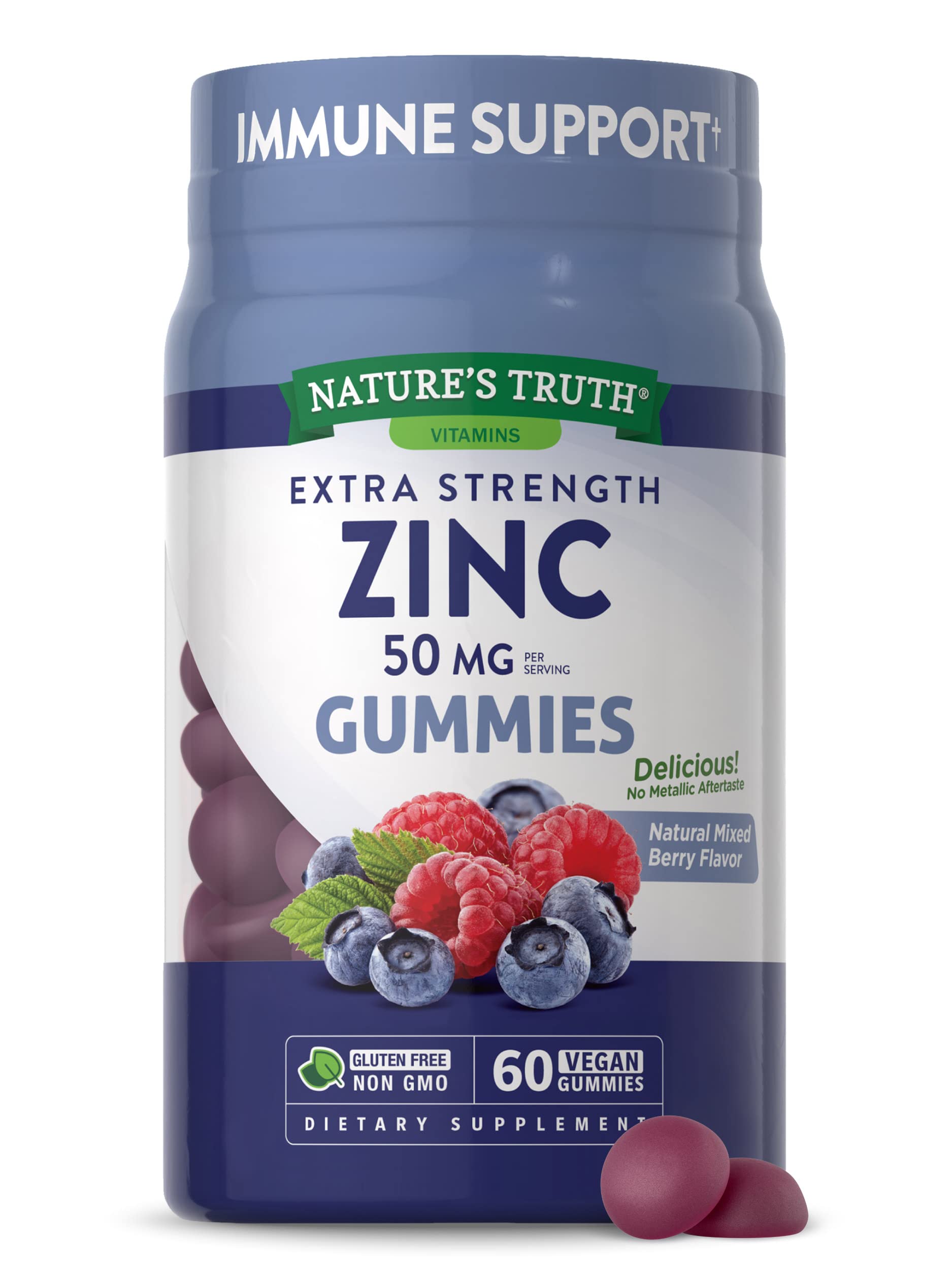Nature's Truth Zinc Gummies 50 mg 60 gummies ซิงค์ หรือ แร่ธาตุสังกะสีแบบกัมมี่ รสเบอรี่รวม อร่อย ทานง่าย จากอเมริกาค่ะ Gummy