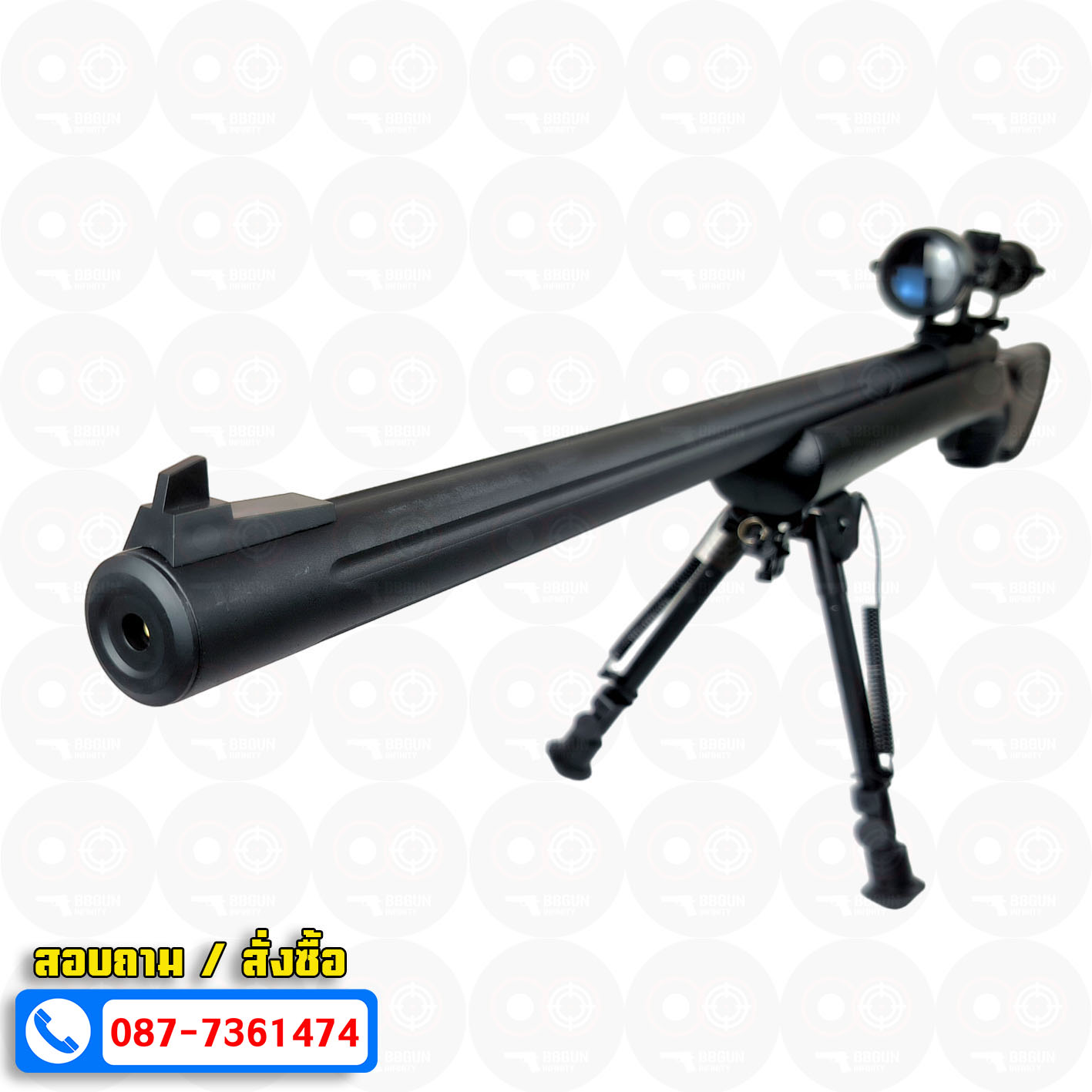 บีบีกันสไนเปอร์ Snow Wolf M24 สีดำ ท่อเซาะร่อง SW 04JB อัพเกรด BB GUN Sniper Air Cocking